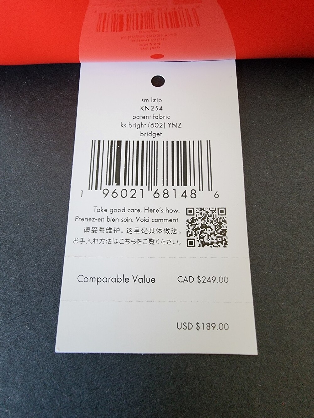 ✨️NWT✨️ Kate Spade Small L-Zip Bridget Patent Leather Wallet, 2025, $189 MSRP - Picture 3 of 7